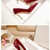 Runnig heels Runnig heels 818-10 Pointed High Heels Women's Stiletto Heel Red Wedding Shoes Bridal Shoes 32-Size 43