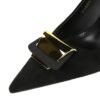 03900de3c44348f123513f44c0920c8e BIGTREE SHOES 825-K56 European and American Style Super High Heel Women's Shoes Stiletto Suede Shallow Mouth Pointed Toe Metal Buckle Decorative Pumps High Heels
