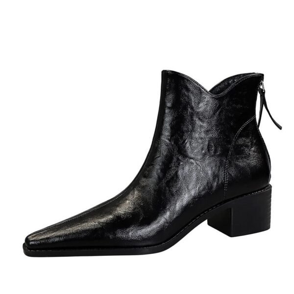 Bigtree Shoes 578-9 European and American Style Retro Hand Grip Pattern Female Boots Thick Heel Mid Heel Pointed-Toe Hollowed Slimming Knight Boots Ankle Boots