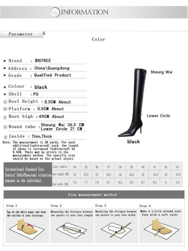 315-A16High-quality leather boots, plush warm winter boots, high-heeled boots-Bigtree shoes