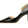 1363-A2 Korean fashion slim banquet fine heel high heel shallow pointed side hollow patent leather women's shoes single shoes high