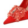 Bigtree Shoes 18249-h27 European and American Style Banquet High Heels Women's Shoes Ultra High Heel Stiletto Heel Satin Low-Cut Pointed-Toe Shoes Wedding Shoes