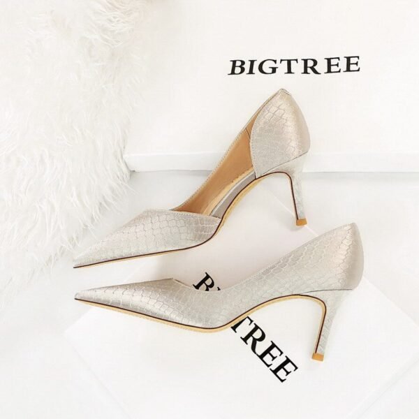 3165-A1Snake women's high heels green high heels pointed non-slip women's shoes -Bigtree shoes