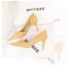 2928-2 retro European and American slim pedicure side hollow thin heel high heel shallow pointed stone pattern women's shoes