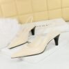 BIGTREE SHOES 2A03 Retro European American Style Simple Cone-Shaped Heel High Heel Low-Cut Square Toe Hollow Back Strap All-Matching Women's Shoes Pumps