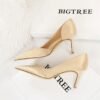 3165-A1Snake women's high heels green high heels pointed non-slip women's shoes -Bigtree shoes