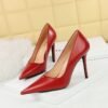 BIG TREE SHOES 1983-6 Retro European American Style Fashion Simple Super High Heel Stiletto Low-Cut Pointed Toe Skinny Shoes High Heels
