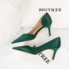 3165-A1Snake women's high heels green high heels pointed non-slip women's shoes -Bigtree shoes