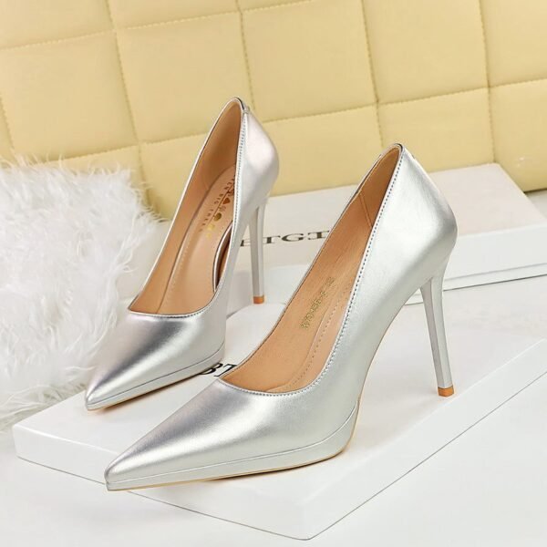 17ee24c286412ce6eba744159c383c95 BIGTREE SHOES 3255-13 Women's Shoes Stiletto Super High Heels Shallow Pointed Toe Waterproof Platform Single Shoes