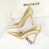 1abc884f9e2b865328dde23fd01e1666 BIGTREE SHOES 3391-9 Retro European American Style Elegant Banquet High Heels Women's Shoes Stiletto Heel Shallow Mouth Pointed High Heel Pumps