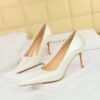 Bigtree Shoes 3391-A9 European and American Style Retro Fashion Women's Shoes Banquet High Heels Spring and Autumn Stiletto High Heel Shallow Mouth Pointed Shoes