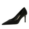 BIGTREE SHOES 3265-a1 European and American Style Fashion Simple Stiletto Heel Shallow Mouth Pointed Toe All-Matching Commuter High Heels Women's Thin Shoes