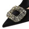 Bigtree Shoes 7239-Ak83 European and American Style Fashionable Banquet Women's Shoes Stiletto High Heel Shallow Mouth Pointed Rhinestone Metal Buckle Single-Layer Shoes for Women