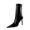 BIG TREE SHOES 315-12 European and American Style Winter Fashion Simple Stiletto Heel Pointed Toe Thinner Short Boots Female Skinny Boots