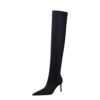 BIG TREE SHOES 315-A9 European and American Style Simple High Heel Pointed Elastic Lycra Thinner Pedicure Leg Repair over-the-Knee Boots