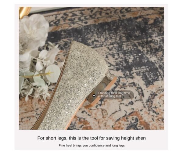 229-7 French Pointed Flat Low Heel High-Grade Wedding Shoes Bridesmaid Shoes Wedding Dress Two-Way Wear