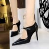 2bd8862d290d52a53afb9217f993ef55 BIGTREE SHOES 9783-1 Retro European American Style High Heels Stiletto Suede Pointed Stitching Hollow High-Cut Shoes Pumps High Heel Women's Shoes