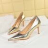 Bigtree Shoes 3391-A7 Retro European American Style Banquet Women's Shoes Stiletto Heel Shallow Mouth Pointed High Heel Shoes Spring New Shoes