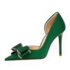 2e5ea44a5d897d0d9d420c0412f5aad8 BIGTREE SHOES 626-H36 Banquet High Heels European and American Women's Shoes Stiletto Heel Shallow Mouth Side Hollow Rhinestone Bow Pumps