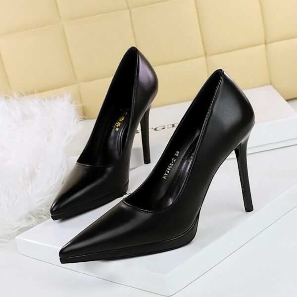 BIGTREE SHOES 3255-2 European and American Style Fashion Banquet Women's Shoes Stiletto Heel Waterproof Platform Low-Cut Pointed-Toe Shoes Women's High Heels