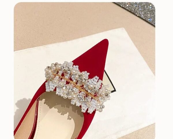 Runnig heels C888-7 Pointed Toe Stiletto Wedding Shoes Bridal Shoes Bridesmaid High-Grade Stiletto Heels