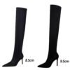 315-A9Over knee boots pointed high heel boots satin elastic boots-Bigtree shoes