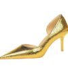 2928-1 European and American style fine-heeled high-heeled shallow pointed side hollow retro metal stone pattern shoes