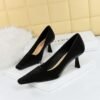 big tree shoes 6183-5 European and American Style Retro Women's Shoes Stiletto Heel Shallow Mouth Square Toe Simple Pedicure Slimming Spring and Autumn Single-Layer Shoes Women