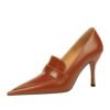 big tree shoes 958-1 Retro European American Style Women's Shoes Stiletto Heel Pointed Toe High-Cut Shoes High Heels Pedicure Slimming Deep Mouth Pumps