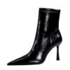 Bigtree Shoes 7922-1 European and American Style Fashion Banquet Female Boots Short Stiletto Heel Pointed Winter Side Zip Short Boots