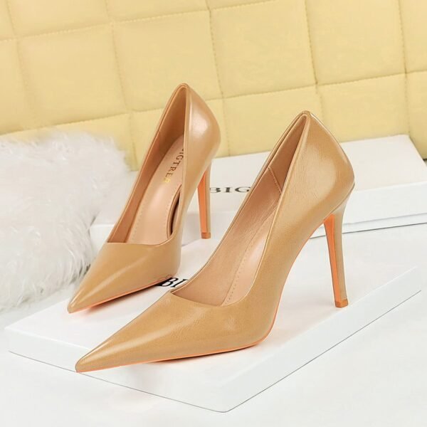 BIG TREE SHOES 1983-6 Retro European American Style Fashion Simple Super High Heel Stiletto Low-Cut Pointed Toe Skinny Shoes High Heels