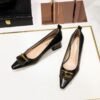 BIGTREE SHOES 1235-K56 European and American Style Business Ol Women's Shoes Shallow Mouth Square Toe Metal Buckle Chunky Heel Mid Heel Commuter Shoes Women