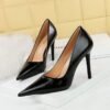 BIG TREE SHOES 1983-6 Retro European American Style Fashion Simple Super High Heel Stiletto Low-Cut Pointed Toe Skinny Shoes High Heels