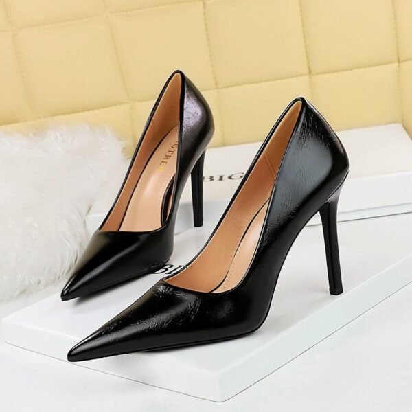BIG TREE SHOES 1983-6 Retro European American Style Fashion Simple Super High Heel Stiletto Low-Cut Pointed Toe Skinny Shoes High Heels
