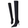 315-A9Over knee boots pointed high heel boots satin elastic boots-Bigtree shoes