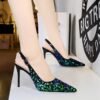 4e9e61f39fca05028c233186c9f56e77 BIGTREE SHOES 869-22 European and American High Heels Stiletto Women's Shoes Shallow Mouth Pointed-Toe Hollowed Back Strap Hollow Back Shoes Sequined Shoes High Heel