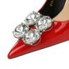Bigtree Shoes 6122-K59 European and American Style Banquet High Heels Women's Shoes Stiletto Heel Super High Heel Patent Leather Shallow Mouth Pointed Rhinestone Buckle Single-Layer Shoes