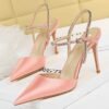 221-1Fashion high heel women's pointed shoes-Bigtree shoes
