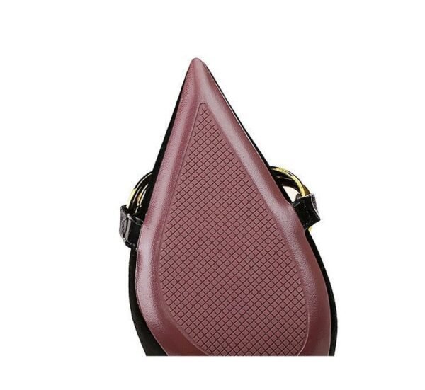 7239-1 European And American Fashion Slim Thin-heeled Super High-heeled Women's Shoes Shallow Pointed Big Metal Buckle Shoes