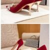 Runnig heels C888-7 Pointed Toe Stiletto Wedding Shoes Bridal Shoes Bridesmaid High-Grade Stiletto Heels