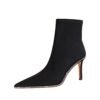 1838-5Women's boots, pointed square high heels, anti-slip fashion socks and boots-Bigtree shoes