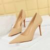 1198-1 Retro Europe and America Fashion Thinner Banquet High Heels Women's Shoes Stiletto Heel Low-Cut Pointed-Toe Shoes
