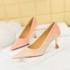 BIG TREE SHOES 1818-2 European and American Style Fashion Simple Banquet High Heels Metal Heel High Heel Xi Shi Suede Low-Cut Pointed-Toe Shoes