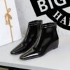 Bigtree Shoes 6632-9 Retro European American Style Wedge Hidden Heel Fashion All-Match Pedicure Slimming Autumn and Winter Female Boots Ankle Boots