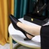 BIGTREE SHOES 171 Retro Style All-Match Mid Heel Chunky Heel Low-Cut Square Toe Cap Spring and Summer Women's Shoes Hollow Back Strap Slingback Sandals