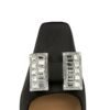 BIGTREE SHOES 6186-k70 European and American Style Banquet Light Luxury Women's Shoes Chunky Heel High Heel Low-Cut Square Toe Satin Rhinestone Buckle Pumps Women's Shoes