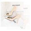7239-1 European And American Fashion Slim Thin-heeled Super High-heeled Women's Shoes Shallow Pointed Big Metal Buckle Shoes