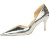 2928-1 European and American style fine-heeled high-heeled shallow pointed side hollow retro metal stone pattern shoes