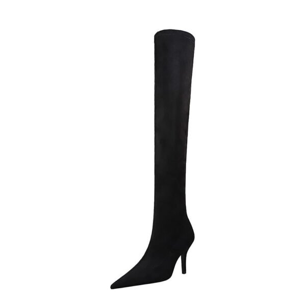 6db3cc5710e922bbdfb3d149907ccc2d-1 BIG TREE SHOES 9822-2 European and American Style Simple Winter Boots Wine Glass Heel High Heel Pointed Toe Suede Slimming over-the-Knee Boots