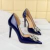 746f50b2db346777f14add03bc85e95c BIGTREE SHOES 638-K58 High Heel Stiletto Patent Leather Shallow Pointed Toe Square Rhinestone Buckle Single Shoes for Women